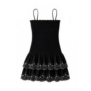 NEW IF SO women's floral ruffle dress in black